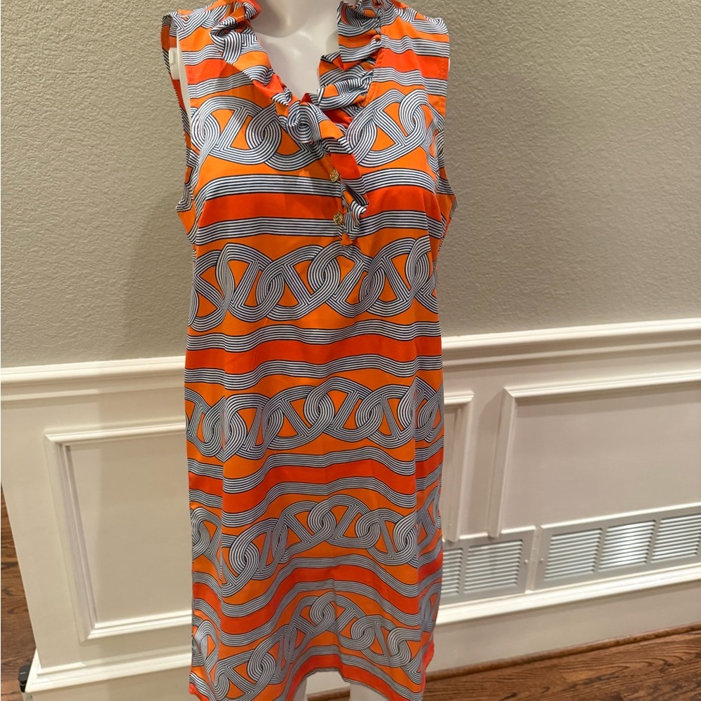 Mud Pie Orange and White Striped Dress